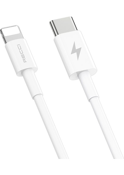 RC65E Hızlı Şarj Başlığı Type-C To Lightning Pd 20W Kablolu Şarj Seti Beyaz