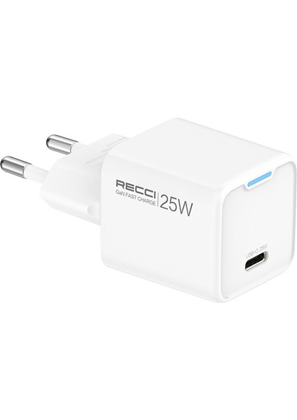 RC106E Gan Teknolojili Hızlı Şarj Başlığı Type-C To Type-C Pd 25W Kablolu Şarj Seti Beyaz