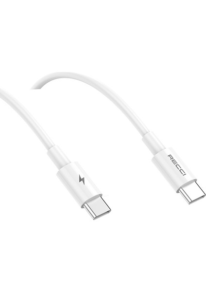 RC106E Gan Teknolojili Hızlı Şarj Başlığı Type-C To Type-C Pd 25W Kablolu Şarj Seti Beyaz