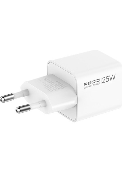 RC106E Gan Teknolojili Hızlı Şarj Başlığı Type-C To Type-C Pd 25W Kablolu Şarj Seti Beyaz