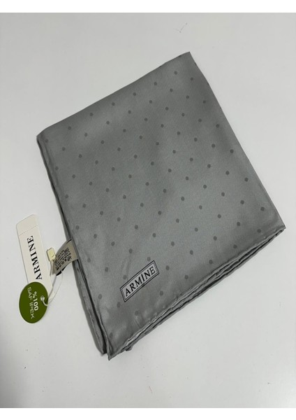 % 100 Saf Ipek - Jakar Puantiye Ipek Eşarp (Twill Ipek)- 0001D12