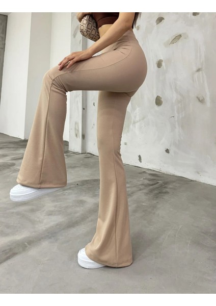 Kadın Esnek Likralı Yüksek Bel Iç Göstermez Çelik Örgü Toparlayıcı Ispanyol Paça Tayt Pantolon modelleri