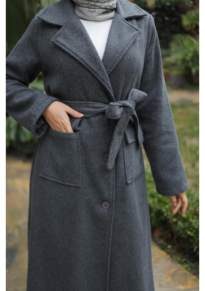 Kapak Detaylı Kaşe Kaban Antrasit fiyatları