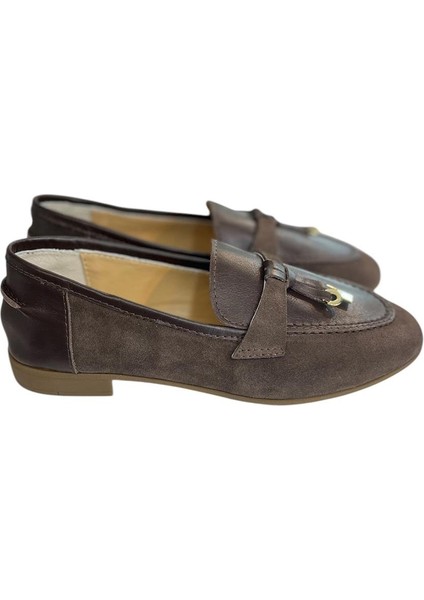 Kahve Süet Deri Loafer
