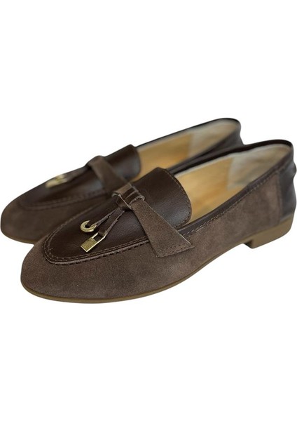 Kahve Süet Deri Loafer
