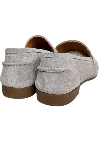 Gri Süet Deri Loafer