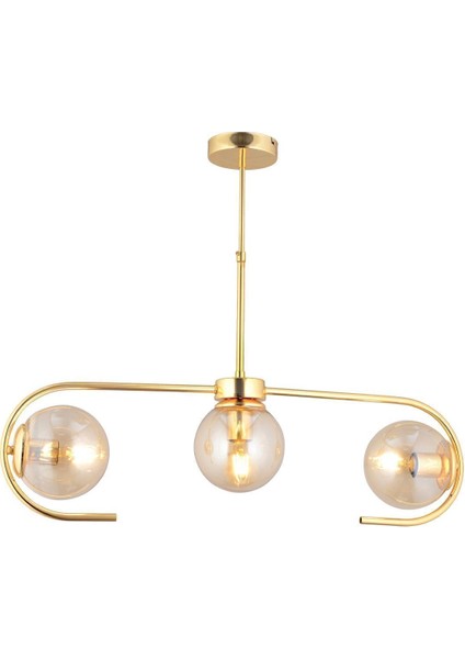 Diaspor 3lü Gold Modern Sarkıt Genç Odası Yatak Odası Retro Salon Avize