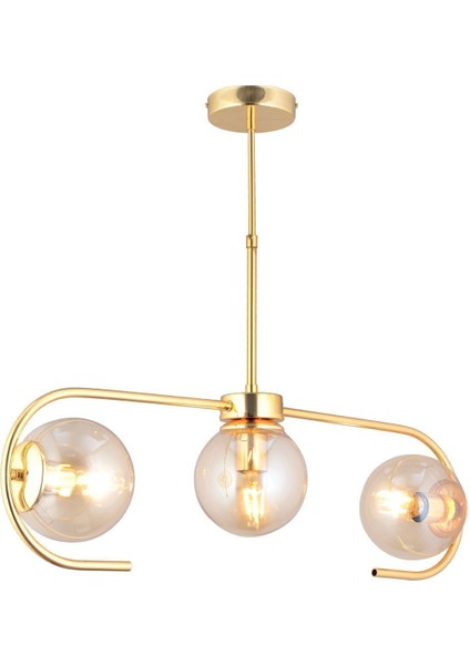 Diaspor 3lü Gold Modern Sarkıt Genç Odası Yatak Odası Retro Salon Avize