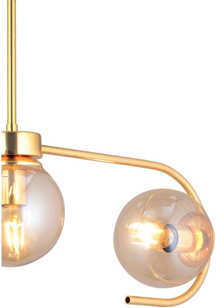 Diaspor 3lü Gold Modern Sarkıt Genç Odası Yatak Odası Retro Salon Avize