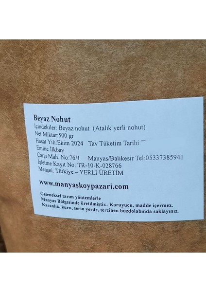 Doğal Yerli Ata Tohum Nohut 500 gr fiyatları