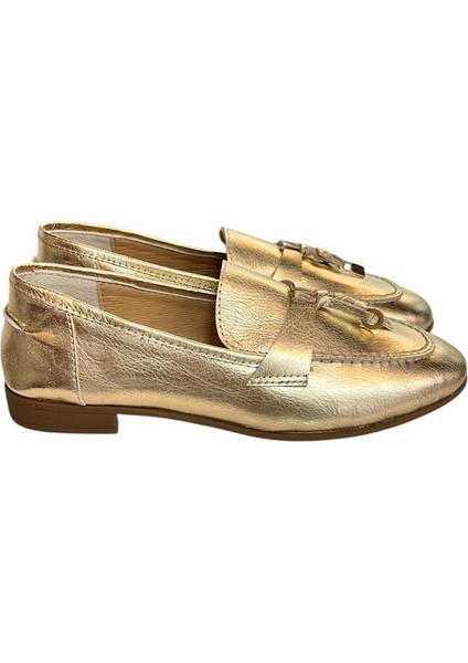 Gold Deri Loafer