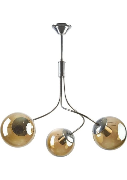 Napoli Modern Gri Renk Kapalı Füme Camlı Salon - Mutfak - Yatak Odası 4 Lü Avize