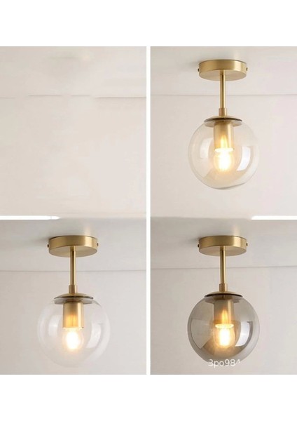 Mini Modern Salon Mutfak Yatak Odası Glop Camlı Gold Eskitme Tekli Tavan Plofonyer Avize fiyatları