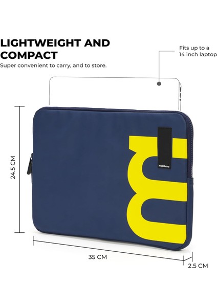The Em Laptop Kılıfı 14 ve 15.6 Inç Laptop, MacBook ve Notebook ile Uyumlu | Bagaj Kılıfı ile Dolgulu Laptop Bölmesi