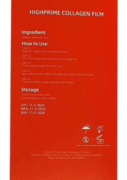 Highprime Kolajen Film Serum Mist Deneme Seti / 3 Paket Film + 1 Serum Mist