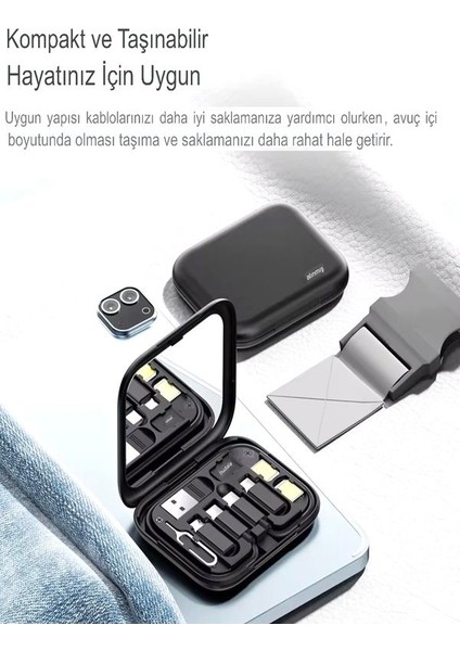 Aynalı 8 In 1 Çok Fonksiyonlu Seyahat Seti Çoklayıcı Çevirici Aynalı Stand