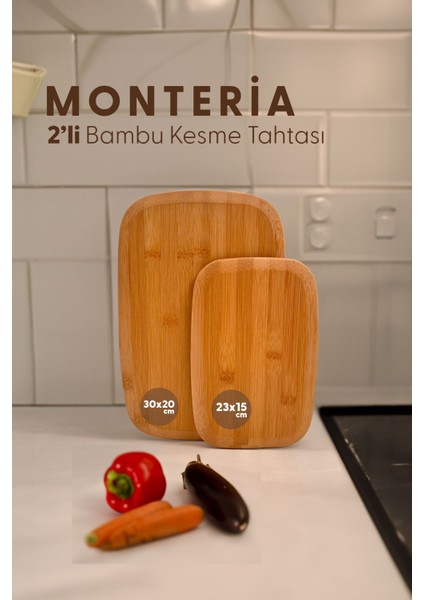 Monteria 2'li Bambu Kesme Tahtası 1 Adet