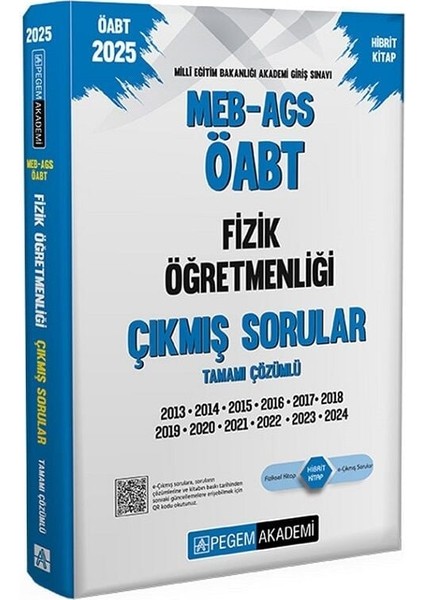 Pegem 2025 Öabt Meb-Ags Fizik Öğretmenliği Çıkmış Sorular Çözümlü Pegem Yayınları