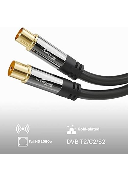 - 4K Anten Kablosu, Koaksiyel Kablolar - 5m - Dijital ve Analog Tv Için Tv Kablosu, Metal Konnektörler - 0,5-20M Arasında Mevcut (Fişten Dişi Uca, Dvb-C/dvb-T/dvb-S Için, Siyah) fiyatları
