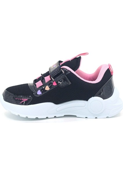 Işıklı Çocuk Spor Ayakkabı, Kalp Desenli, Siyah-Pembe, Tassel Detaylı Tarzox fiyatları