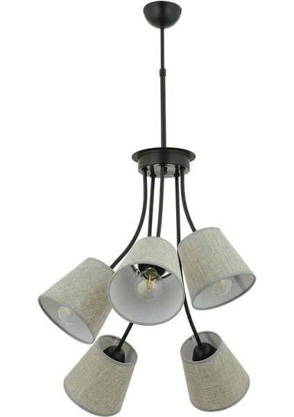 Lara 5 Kollu Şapkalı Modern Retro Sarkıt Yatak Odası Salon Avize modelleri