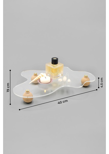 Ahşap Ayaklı Dalgalı Şeffaf, Dekoratif Düzenleyici, Sunumluk fırsatları