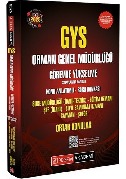 Pegem 2025 Gys Orman Genel Müdürlüğü Ortak Konular Konu Anlatımlı Soru Bankası Görevde Yükselme Pegem Yayınları