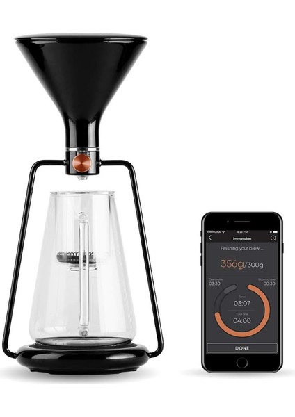 Gına Akıllı Kahve Demleyici, 3 Demleme Yöntemi Pour Over, Daldırma ve Hassas Kontrollü Soğuk Damlama, Entegre Ölçek ve Demleme Uygulaması - 750 ml Kapasite
