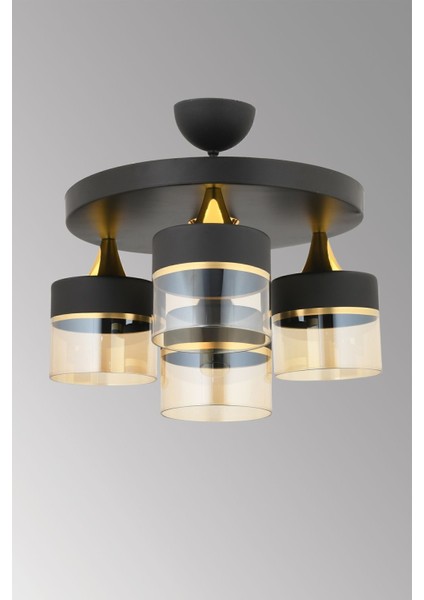 Tanem 4 Lü Modern (Siyah Gold) Bal Camlı Salon Yatak Odası Mutfak Genç Odası Avize modelleri