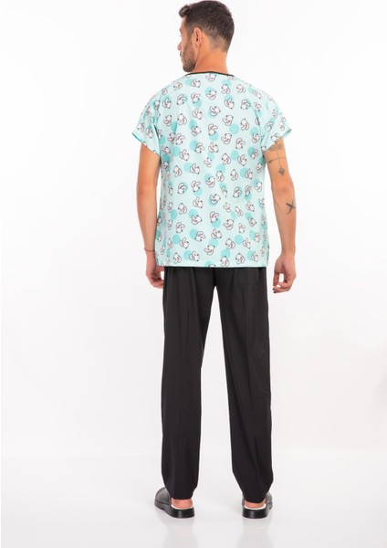 Sevimli Tavşan Temalı Unisex Likralı Hemşire Forması Takımı Scrubs modelleri