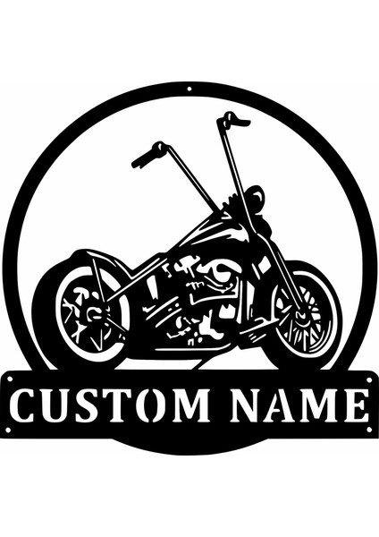 Kişiye Özel Motorcycles Chopper Mdf Lazer Kesim Duvar Tablosu
