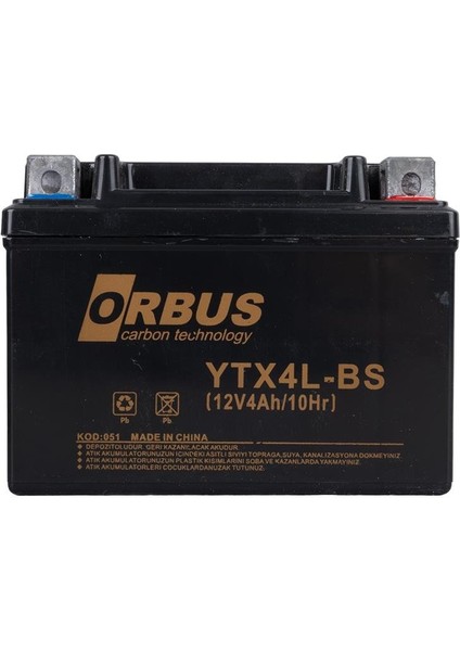 YTX4L-BS 12V 4A Motosiklet Aküsü (114 x 66 x 88 Mm) (1.6kg) fiyatları