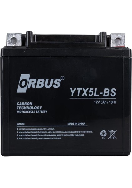 YTX5L-BS 12V 5A Motosiklet Aküsü (114 x 70 x 106 Mm) (1.8kg) fiyatları
