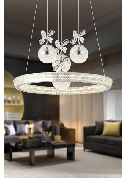 Alaine Krom Kaplama 3 Renkli 66 Watt Ledli Modern Tasarım Oturma Odası,genç Odası,yatak Odası,salon