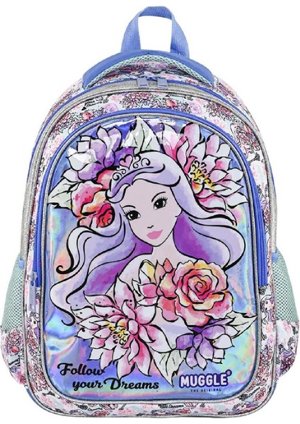 2 Bölmeli Princess Okul Sırt Çantası Mor (MU-9000)