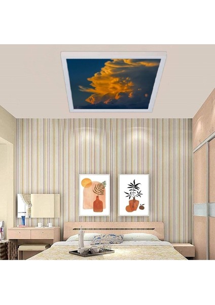 Yatak Odası 60WATT LED IŞIK-60 cm x 60 cm Kare Avize-Led Salon Avize-Tavana Yapışık-Kolay Montaj Avize