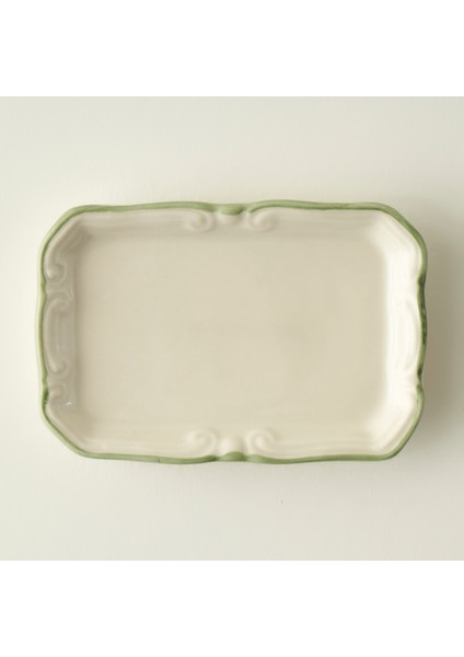 Julia Stoneware Mini Sunum Tabağı Yeşil (14X9,5 Cm)