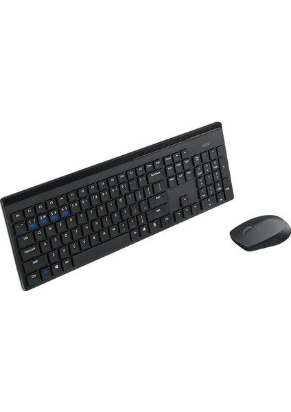 8110M Wireless Kablosuz 1300 Dpı Klavye Mouse Set Türkçe siyah Q