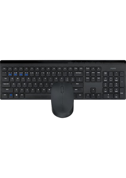 8110M Wireless Kablosuz 1300 Dpı Klavye Mouse Set Türkçe siyah Q