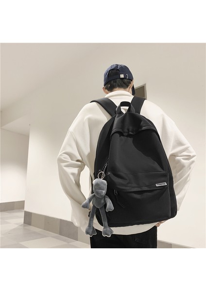 Erkek Çocukları, Ortaokul, Lise ve Üniversite Öğrencileri Için Okul Çantası, Büyük Kapasiteli, Havalı Erkek Çocuk Tuval Basit Gri Sırt Çantası (Yurt Dışından)