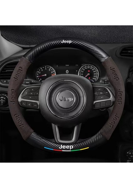 Araba Direksiyon Kılıfı Jeep Grand Cherokee Xj Renegade Pusula Wrangler Jk Tj Patriot Srt Trail Hawk Oto Aksesuarları 37-38 cm