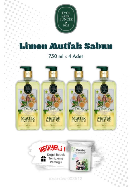Limon Mutfak Sabun Eyüp Sabri Tuncer 750 ml X4 ve Rosıe