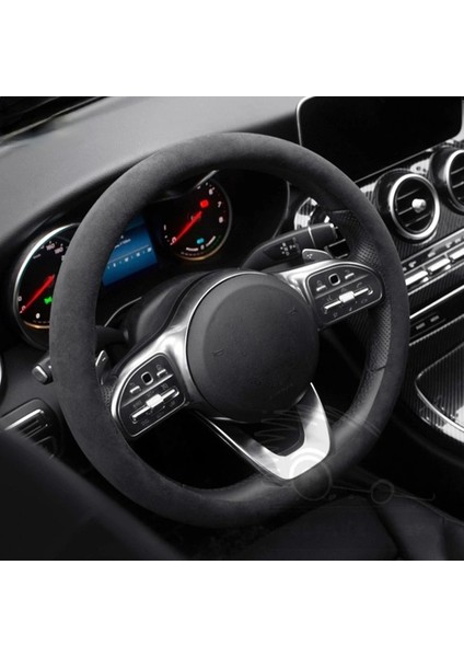 Geçmeli Deri Direksiyon Kılıfı Süet Model 37-38 cm Alkantra Oto Süet Direksiyon Kılıfı Geçmeli Siyah ( ÇAP-37-38CM ) fiyatları