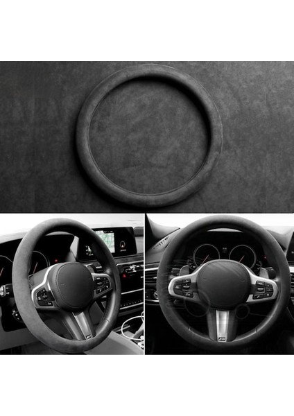 Geçmeli Deri Direksiyon Kılıfı Süet Model 37-38 cm Alkantra Oto Süet Direksiyon Kılıfı Geçmeli Siyah ( ÇAP-37-38CM ) modelleri