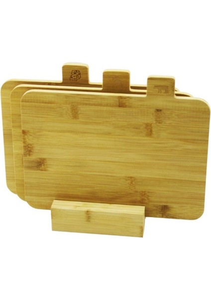 Shsm 3lü Set- 19.5X28CM Ahşap Bambu Kesim Panosu Ahşap Standlı - Kulplu Esr 1107872 1 Adet