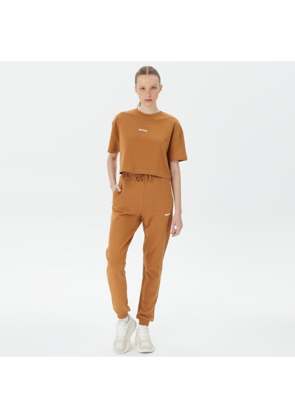 Unıted4 Classic Kadın Kahverengi Crop T-Shirt modelleri
