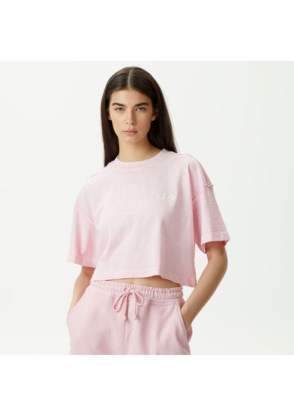Unıted4 Classic Kadın Pembe Crop T-Shirt