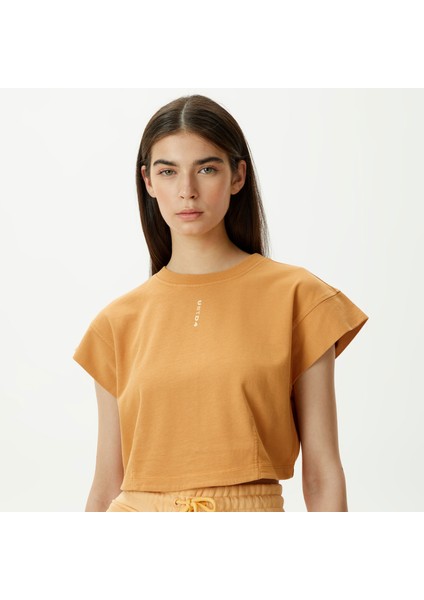 Unıted4 W2 Kadın Kahverengi Crop T-Shirt fırsatları