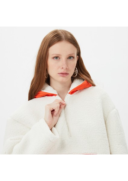Classic kadın Beyaz Hoodie