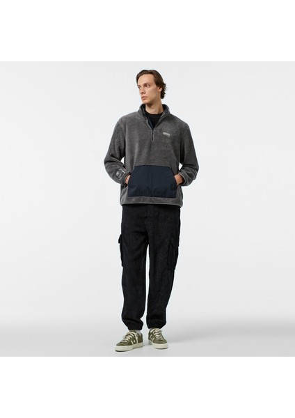 Unıted4 Sherpa Half Zip Erkek Gri Hoodie